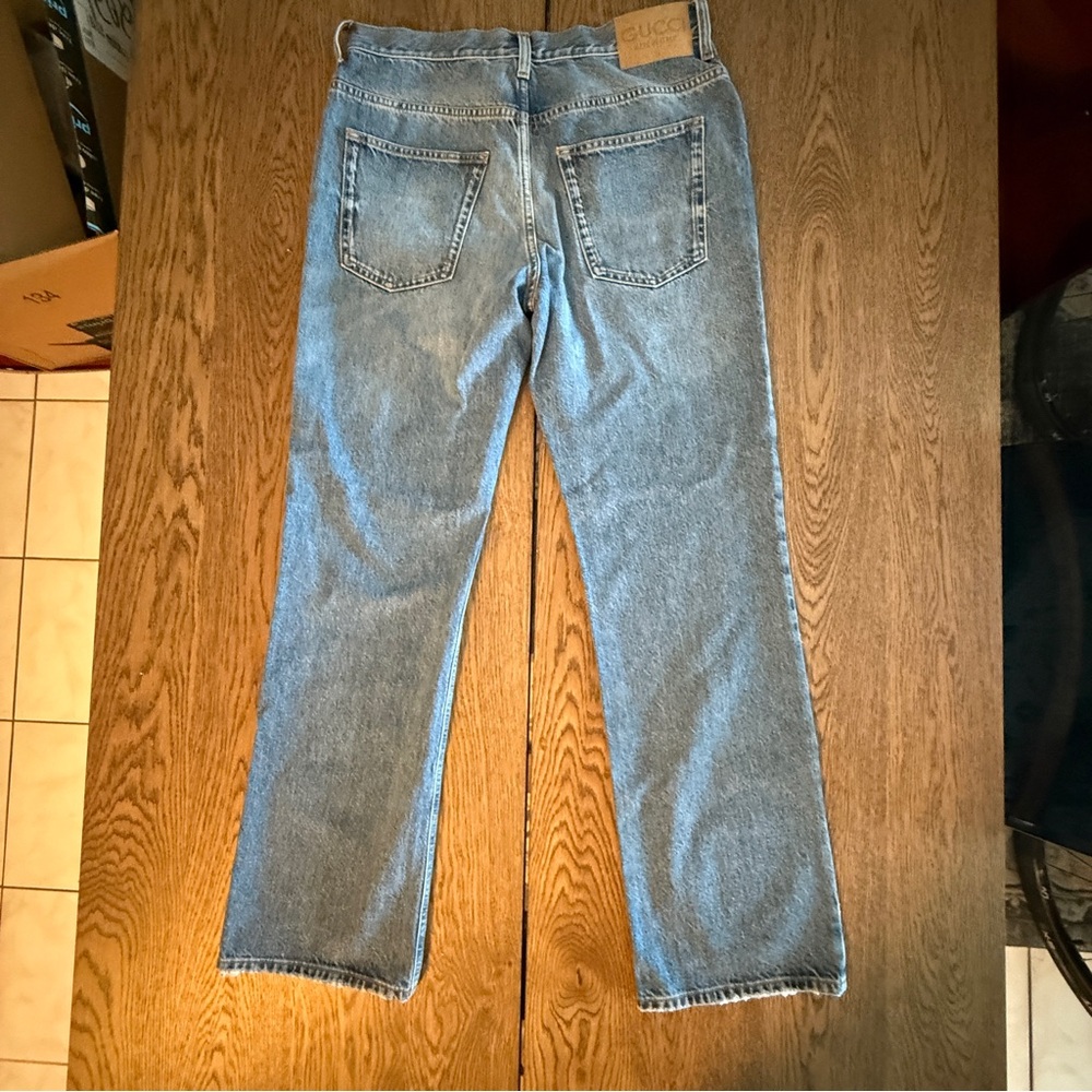 NEW Gucci Blue Straight Slim Leg Jeans Horsebit size 30 10US Denim - Picture 5 of 13